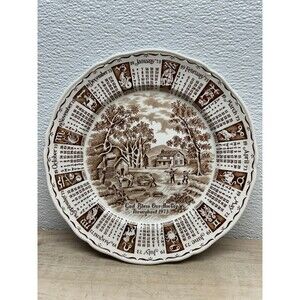 1973 Alfred Meakin Calendar Porcelain Plate Zodiac Signs God Bless Our House